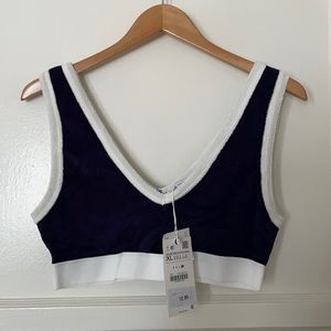 ZARA terry cloth crop top bra top
